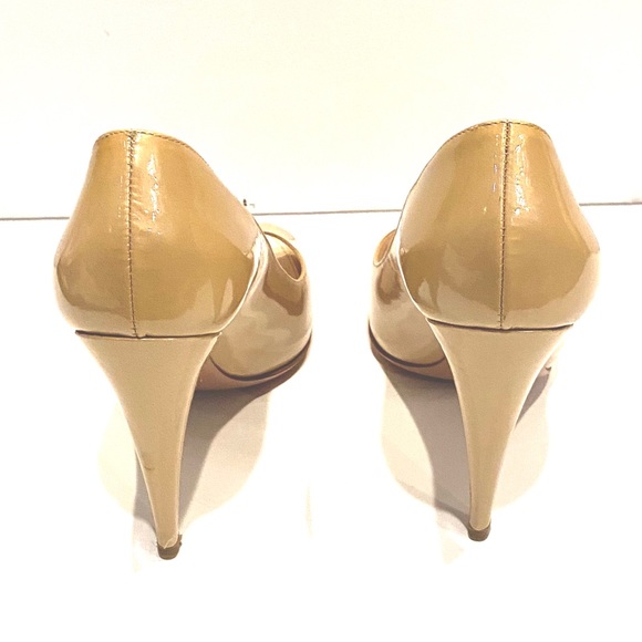 Prada Patent Leather Peep Toe Heel Nude - Picture 7 of 16